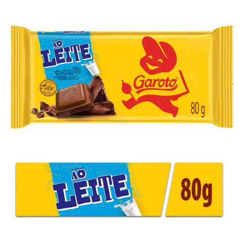 Chocolate Garoto ao leite pacote 3x80g