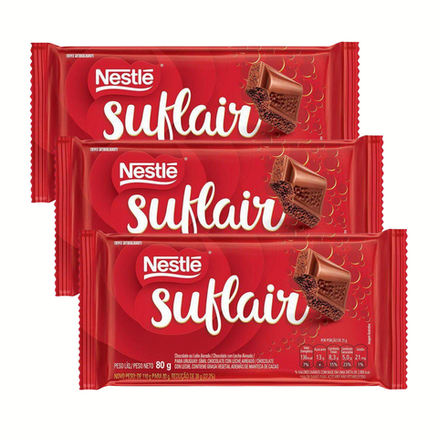 Chocolate em Barra Suflair Nestlé 3x80g