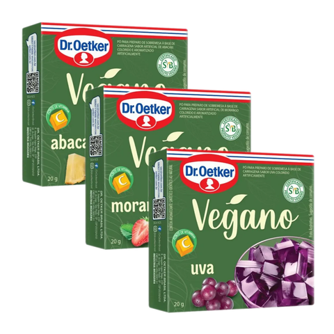 Gelatina Dr. Oetker Vegana 3x20g - Sabores