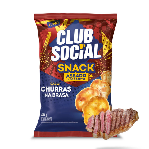 Salgadinho Club Social Snack Assado Churras Na Brasa 68g