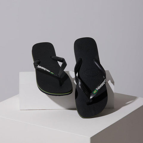 Chinelo Havaianas Brasil Logo Preto