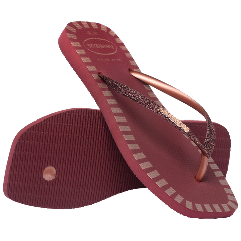 Chinelo Havaianas Slim Square Glitter Contour