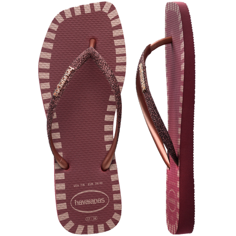 Chinelo Havaianas Slim Square Glitter Contour