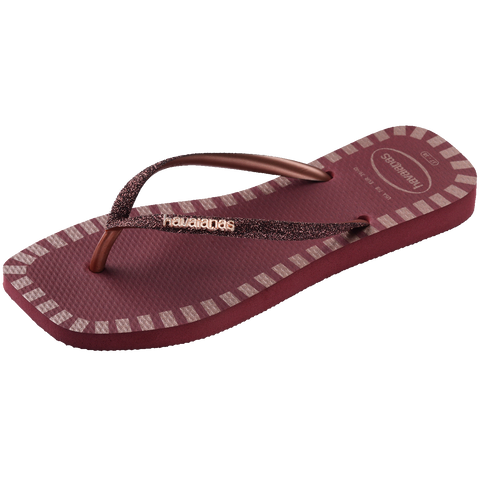 Chinelo Havaianas Slim Square Glitter Contour