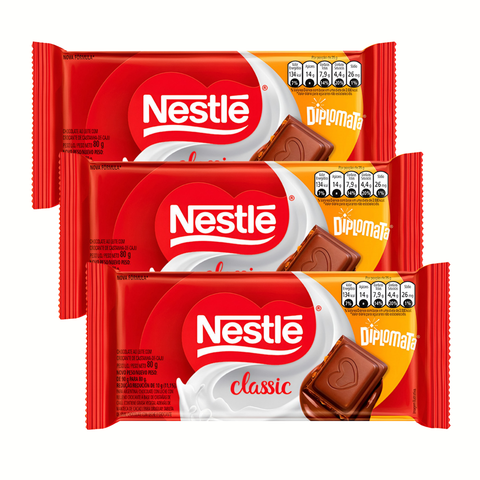 Chocolate ao Leite Classic Diplomata com Castanha-de-Caju 3x80g