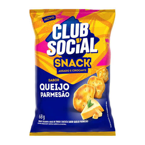 Salgadinho Club Social Snack Assado Queijo Parmesão 68g