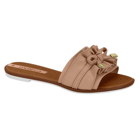 Moleca 5297-446 Ruffled Slip-on Sandal in Nude
