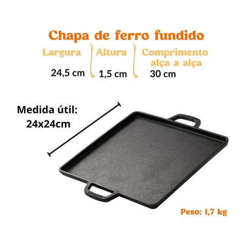 Chapa De Ferro Fundido com Alça