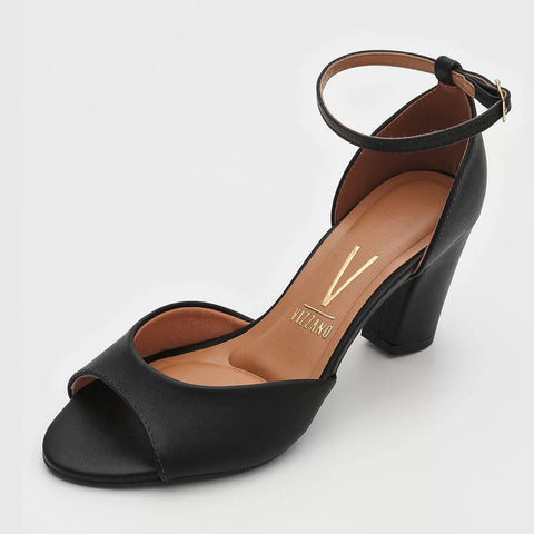 Vizzano 6262-406 Block Heel Sandal in Black Napa