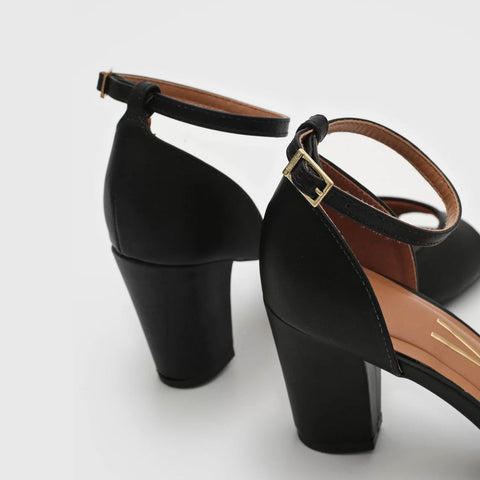 Vizzano 6262-406 Block Heel Sandal in Black Napa