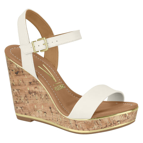 Vizzano 6283-4700 Wedge Sandal in Off White Napa