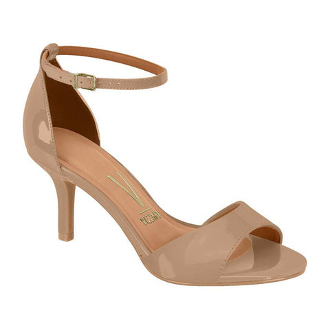 Vizzano 6524-100 Mid Heel Sandal in Nude Patent