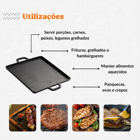 Chapa De Ferro Fundido com Alça