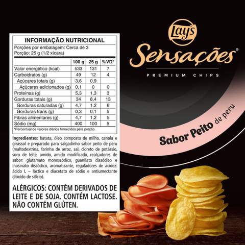 Batata Sensações Sabor Peito De Peru 70G