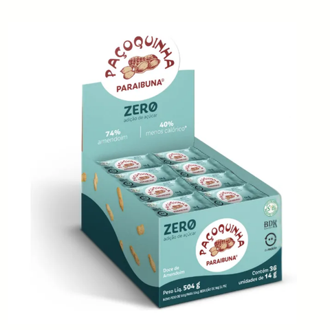 Paçoquinha Zero Açúcar Paraibuna Caixa 540g