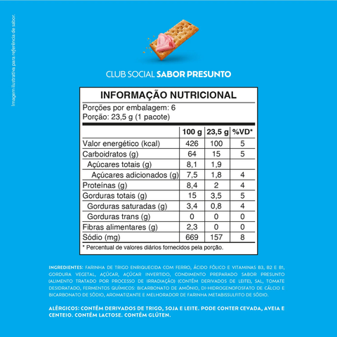 Biscoito Clube Social Presunto 141g