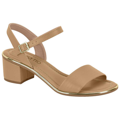 Beira Rio 8379-203 Block Heel Sandal in Tan Napa