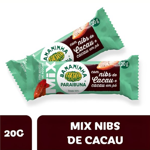 Pacote Bananinha Mix com Nibs de Cacau e Cacau em Pó 200g