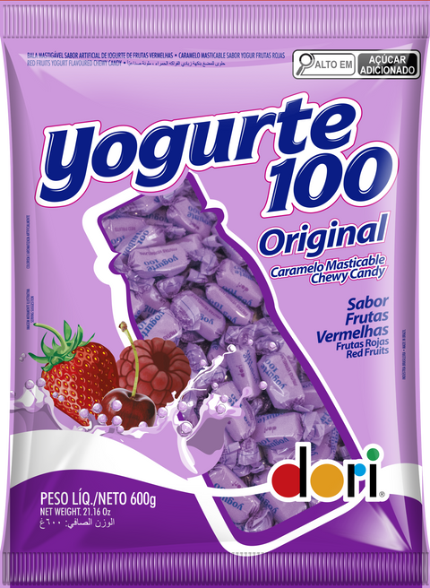 Bala Yogurte100 Frutas Vermelhas Dori 600g