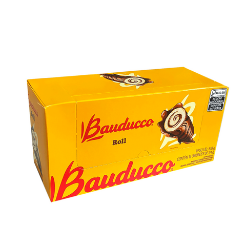 Bolinho Roll Chocolate Bauducco - Caixa 15x34 Gr