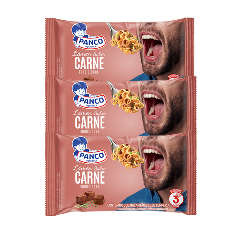 KIT 3 MIOJO PANCO CARNE 85G
