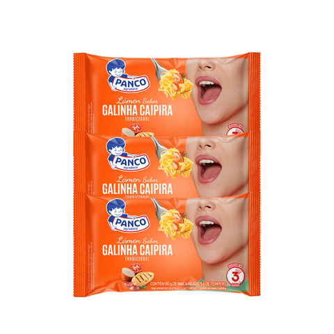 KIT 3 MIOJO PANCO GALINHA CAIPIRA 85G