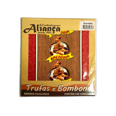 Embalagem para trufa 15x16cm 100 unidades AMENDOIM