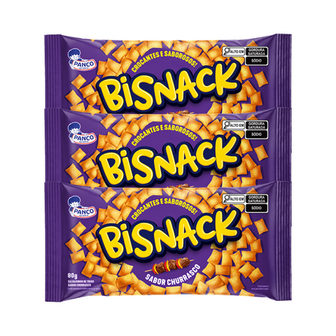 KIT 3 BISNACK SABOR CHURRASCO 80G