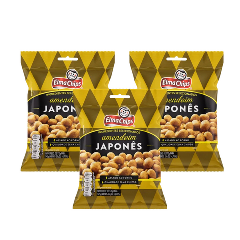 Kit 3 Amendoim Japonês Assado Ao Forno Com 145g