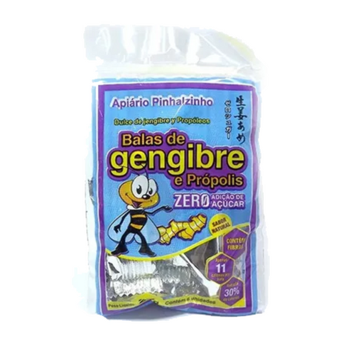 BALA DE GENGIBRE E PRÓPOLIS ZERO AÇÚCAR - 27G, 6 UN