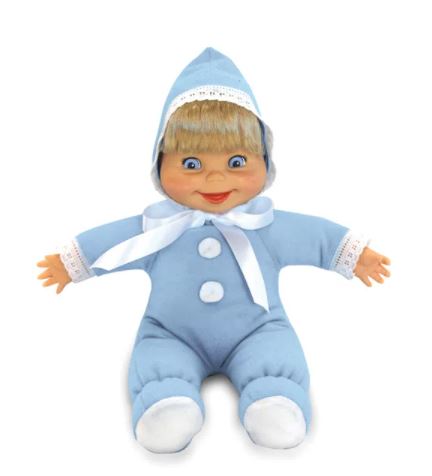Boneco Infantil Tecido Vinil Estrela Feijãozinho Bebê Percepção Tátil 31cm