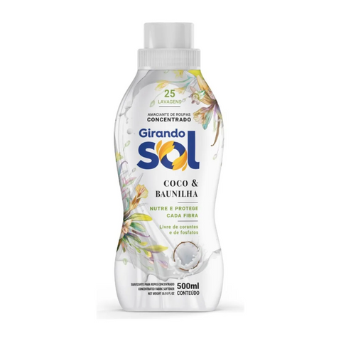 Amaciante Girando Sol Coco & Baunilha em frasco 500 ml