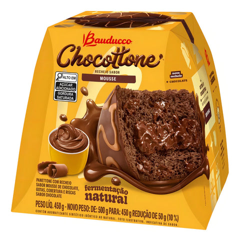 Chocotone Maxi Mousse Coberto Com Chocolate Bauducco 450g