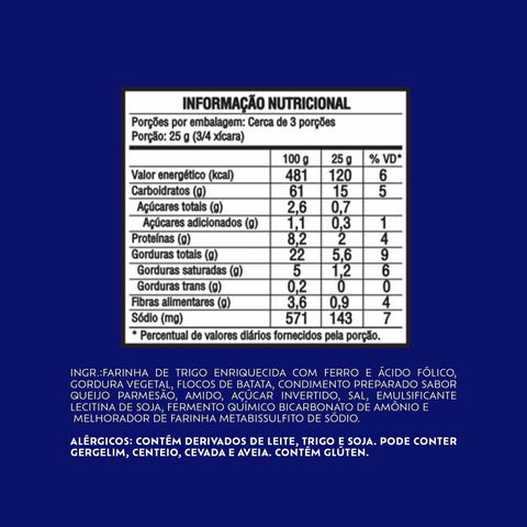 Salgadinho Club Social Snack Assado Queijo Parmesão 68g