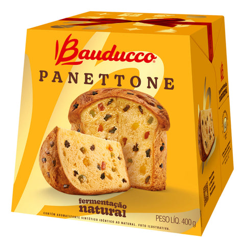 Panettone Bauducco com frutas cristalizadas e uvas passas caixa 400g