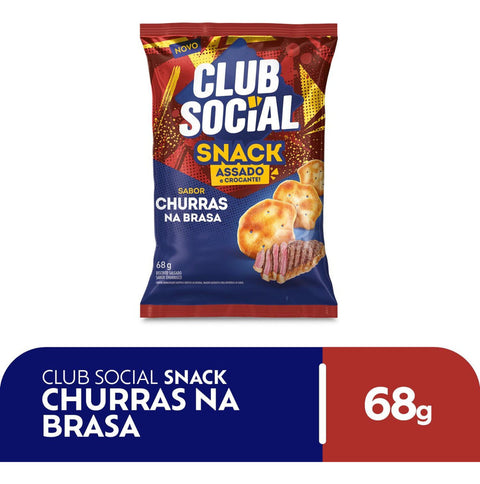 Salgadinho Club Social Snack Assado Churras Na Brasa 68g