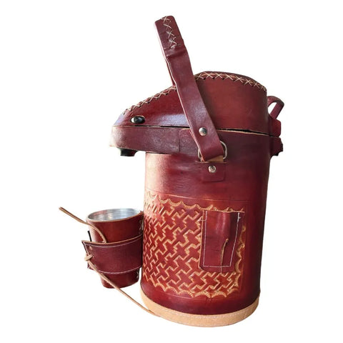 Garrafa Térmica Inox Revestida em Couro 2,5L