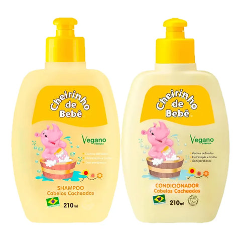 Kit Cheirinho de Bebe Cabelos Cacheados 210ml (Shampoo+Condicionador)