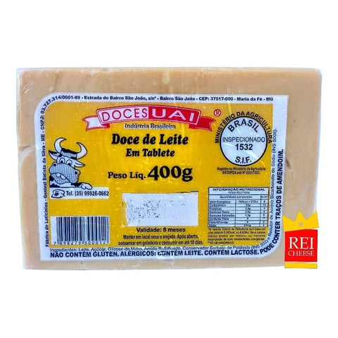 Doce De Leite Puro Em Barra - Doces Uai 400g