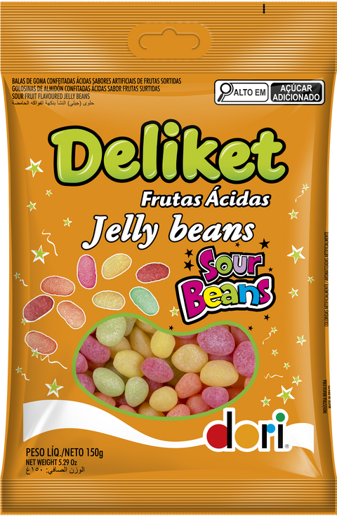 Jelly Beans Deliket Ácido Confeitado Dori 150g