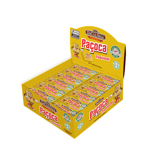 Paçoca Retangular Tradicional Display 24un 8g DaColonia