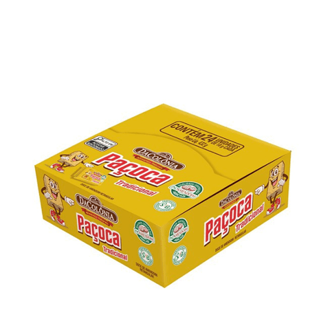 Paçoca Retangular Tradicional Display 24un 8g DaColonia