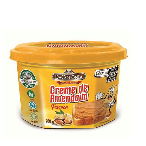 Creme de Amendoim Sabor Paçoca 200g DaCôlonia