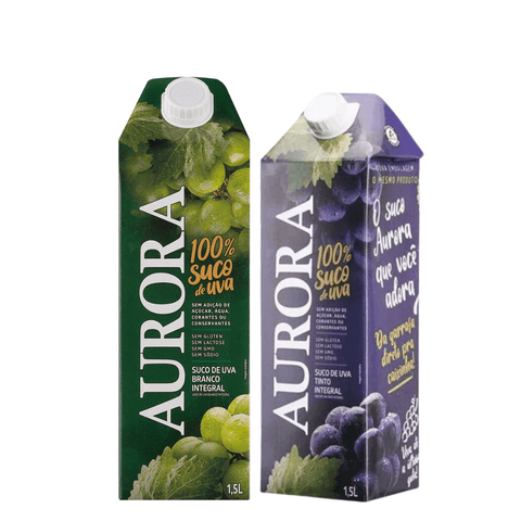 Suco de Uva Branco Integral + Suco de Uva Integral  Aurora 3 L