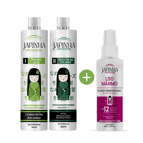 Kit Ativo Redutor Orgânico + Protetor - Japinha Liso Extremo