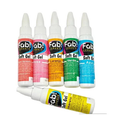 Kit 12 Corantes Soft Gel De 25g Para Bolos E Doces Fab