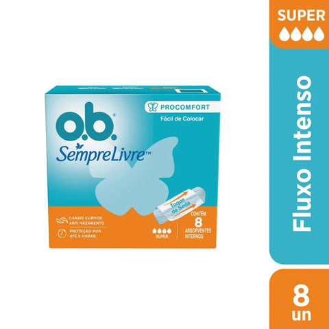 Absorvente Interno O.B. Sempre Livre ProComfort Intenso Caixa 8 UN