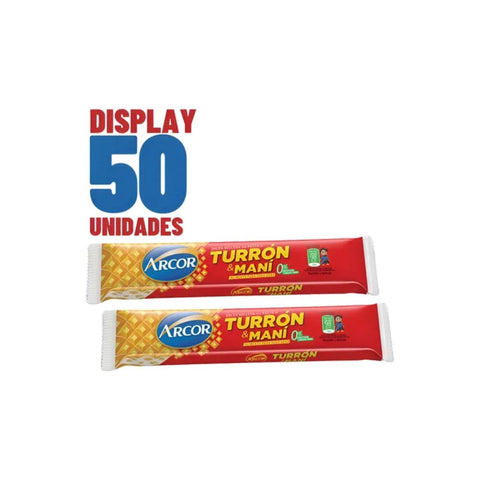 Torrone Turron Y Mani Arcor 25g - Caixa Com 50 Unidades