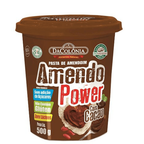 Pasta de Amendoim Amendo Power com Cacau 500g DaColônia