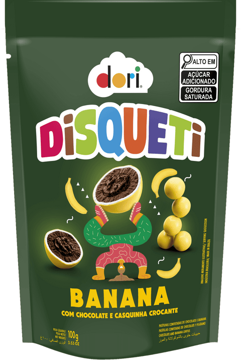 Confeito de Banana com Chocolate Disqueti 100g